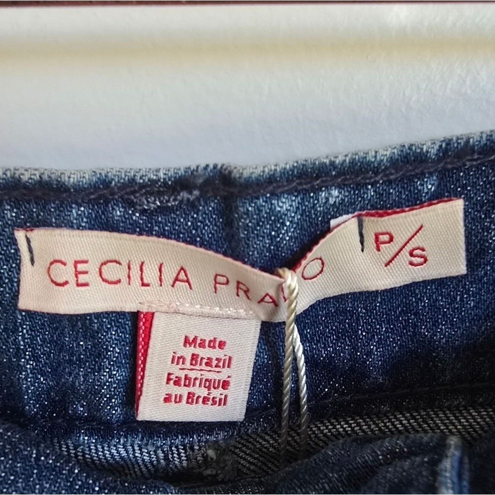 Anthropologie NEW Cecilia Prado Gardeners Denim Embroidered Jean Skirt SZ Small - Picture 10 of 13